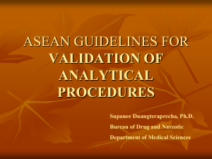 asean guidelines for validation of analytical procedures