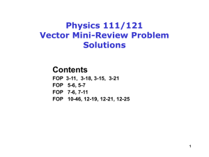 Solutions to vector review problems