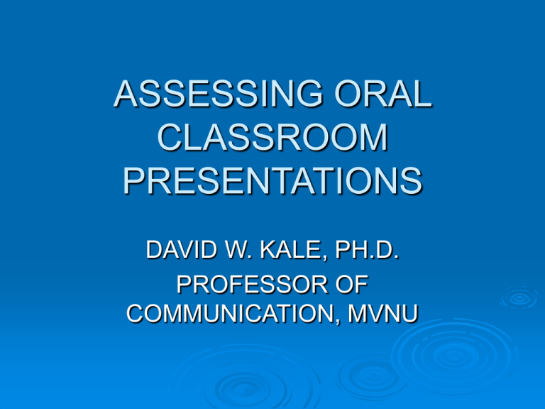 assessing oral presentations