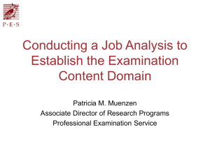 Conducting a Job Analysis to Establish the Examination