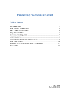 Purchasing Procedures Manual