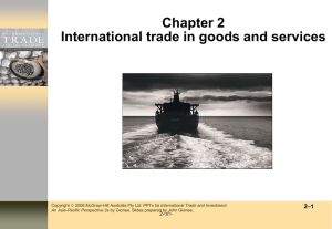 Chapter 2: International Trade in Goods & Services