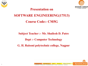 Software Engineering - GH Raisoni Polytechnic, Nagpur