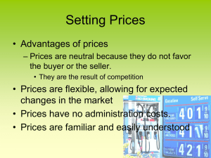 Setting Prices