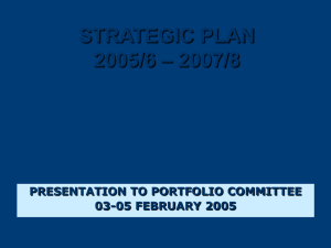 strategic plan 2005/6 – 2007/8
