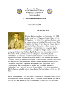 NARRATIVE REPORT-Elpidio Quirino