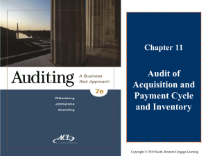 Risks Related to the Acquisition and Payment Cycle