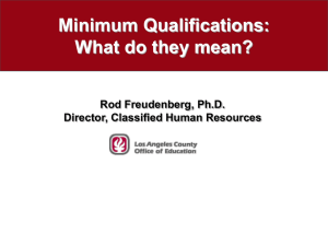 Minimum Qualifications