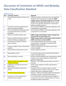 MSSEI and Data Classification Public Comment Analysis