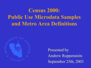 Census Microdata & Metro Area Definitions