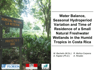 Water balance, seasonal hydroperiod variation and residence time