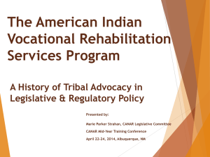 American Indian Vocational Rehabilitation History