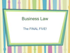 Bus Law-Final 5 Wks