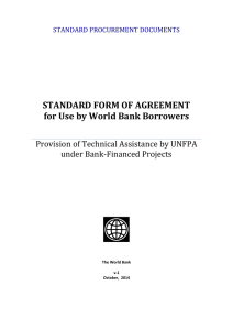 STANDARD FORM OF AGREEMENT for Use by World Bank