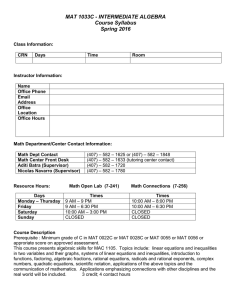 Syllabus STA 2023 - Valencia College