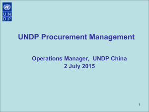 procurement - United Nations Development Programme