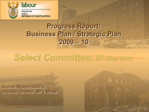 Business Plan / Strategic Plan 2009