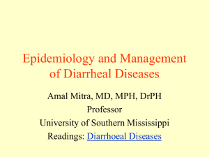 Epidemiology and Management of Diarrheal Diseases