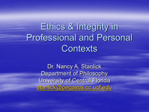 Ethics & Integrity in Professional and Personal Contexts