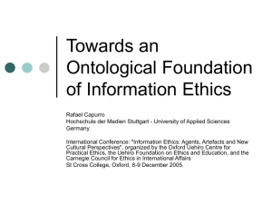 Towards an Ontological Foundation of Information Ethics