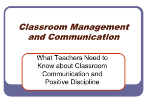 Classroom management and communication