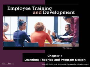Chapter 4: Learning: Theories and Program Design