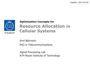 Optimization Concepts for Resource Allocation in Cellular Systems