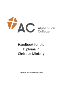 Course Handbook for Level 5 Diploma in Christian Ministries