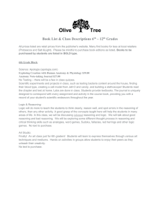 Olive Tree Book List & Class Descriptions 2016-17