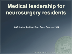 Medical leadership for neurosurgery
