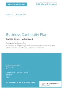 Section 1 Key Objectives of Contingency Planning