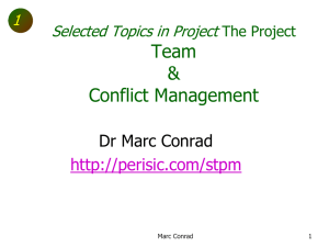 Selected Topics in Project Management
