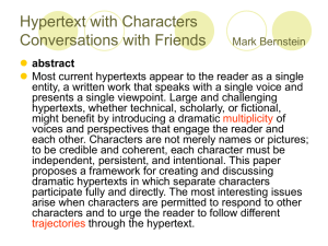 Hypertext with Characters Conversations with Friends Mark Bernstein