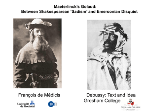 Maeterlinck's Golaud: Between Shakespearean