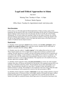 Philosophical and Legal Approaches to Islam