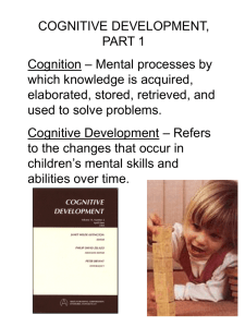 Cognitive Development, Part One