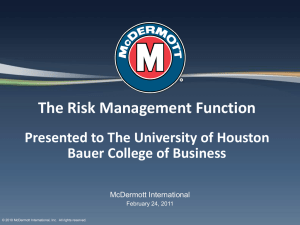 The Risk Management Function - C.T. Bauer College of Business