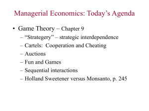 Managerial Economics: Today's Agenda