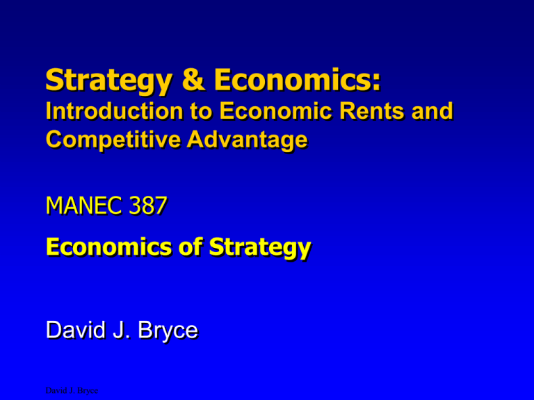 Introduction To Economics Of Strategy