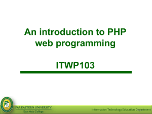 Module 1 – PHP Introduction
