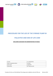 procedure for the use of the syringe pump in palliative and end of life
