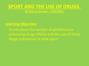 SPORT AND THE USE OF DRUGS.