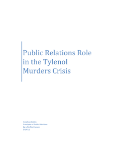 Public Relations Role in the Tylenol Murders Crisis