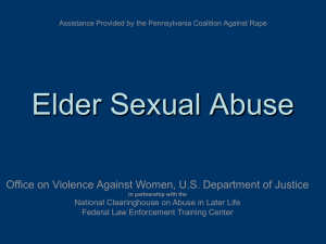 Sexual Abuse of Elders