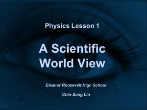 A Scientific World View - Eleanor Roosevelt High School