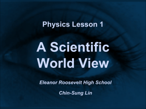 Presentation Lesson 01 A Scientific World View