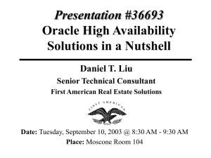 Oracle High-Availability Solutions in a Nutshell