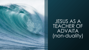 JESUS AS A TEACHER OF ADVATIA [from flashdrive