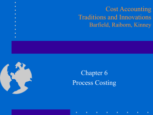 Job order costing Process costing COLA