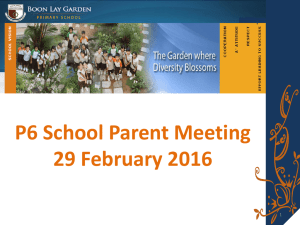 P5 School Parent Meeting 22 February 2016